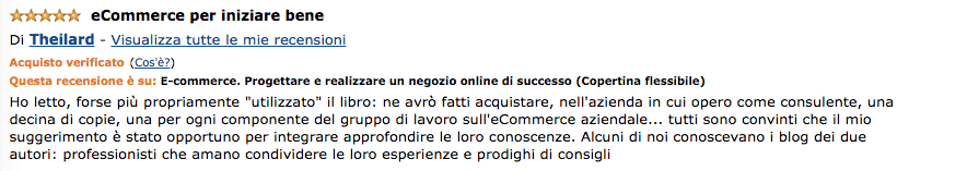 Libro e-Commerce Hoepli Vietri Commento Amazon