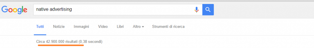 Native advertising ricerche google