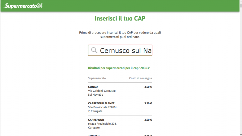 Supermercato24.it - Ricerca dei supermercati per Cap