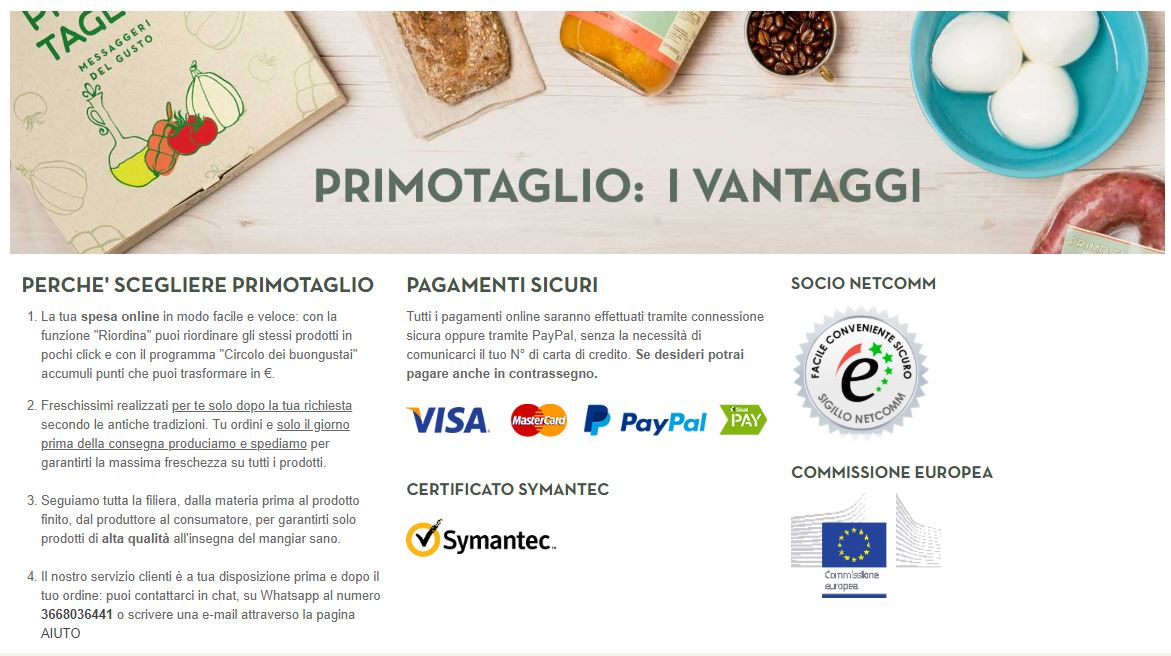 Vantaggi ecommerce primotaglio
