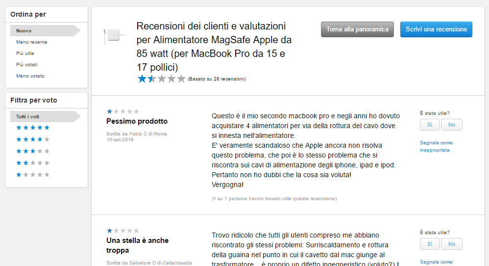 Recesnione di prodotto Apple