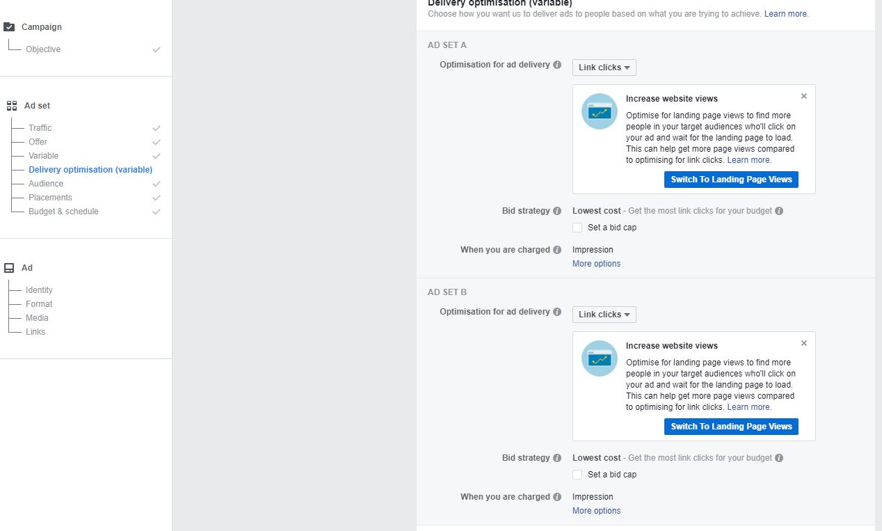 Ottimizza il delivery con gli A/B Test di Facebook ads